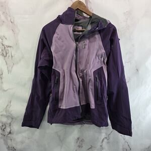 REI Jacket Womens XS Purple Shell Waterproof Pit Zips Rain Ski Elements